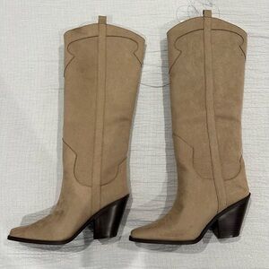 H&M knee high suede cowboy boots. Size 9